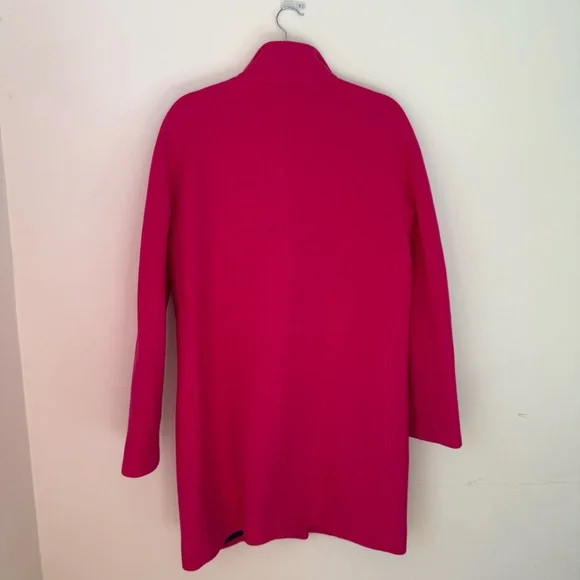 J.Crew Stadium Cloth Nello Gori Wool Coat Fuchsia Pink Size 10 Tall NWT - Picture 2 of 7